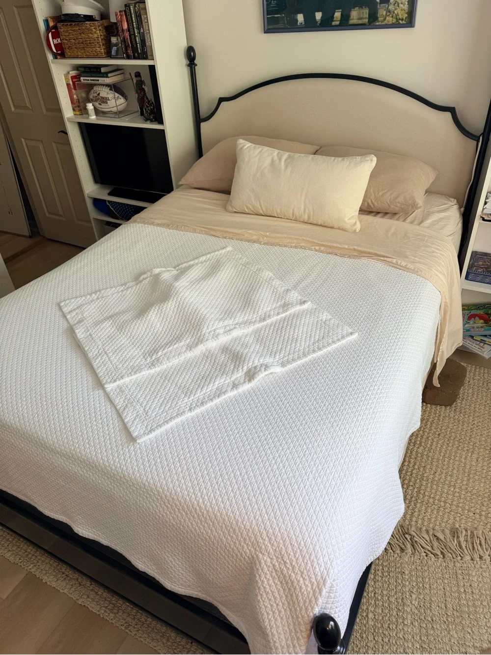 Restoration Hardware Cotton Diamond Quilted Matelassé Coverlet & Matching Shams
